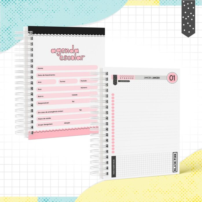 Agenda Escolar Black Pink