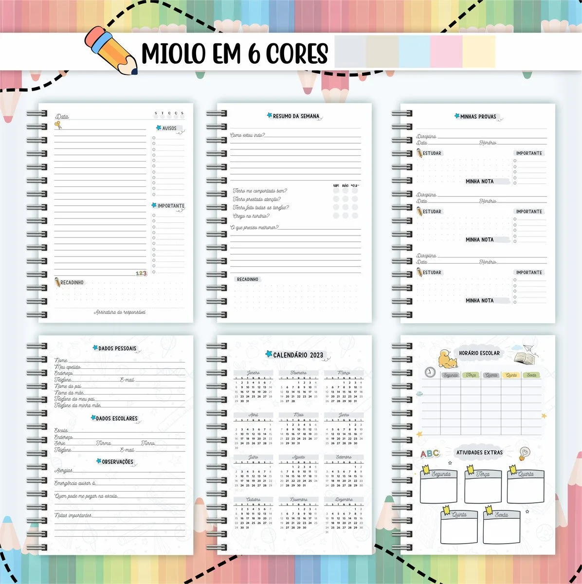 Agenda Escolar Colorida 2 Agenda Escolar Colorida