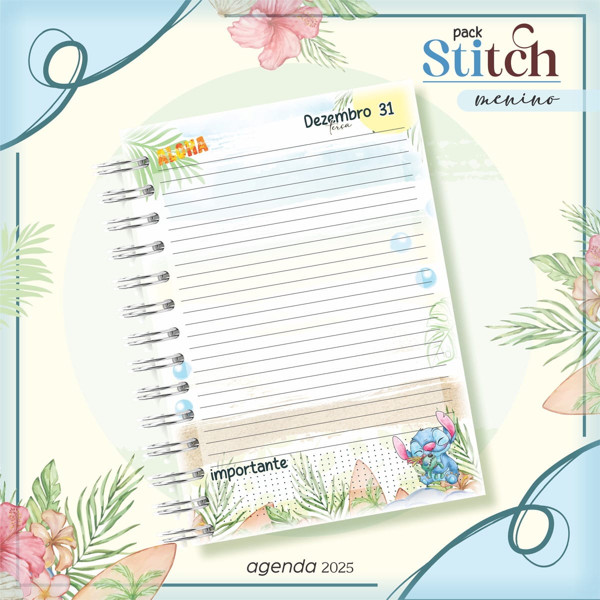 Agenda Escolar Stitch Menino Arquivo Para Encadernação 3 Agenda Escolar Stitch Menino Arquivo Para Encadernação - Imagem 3