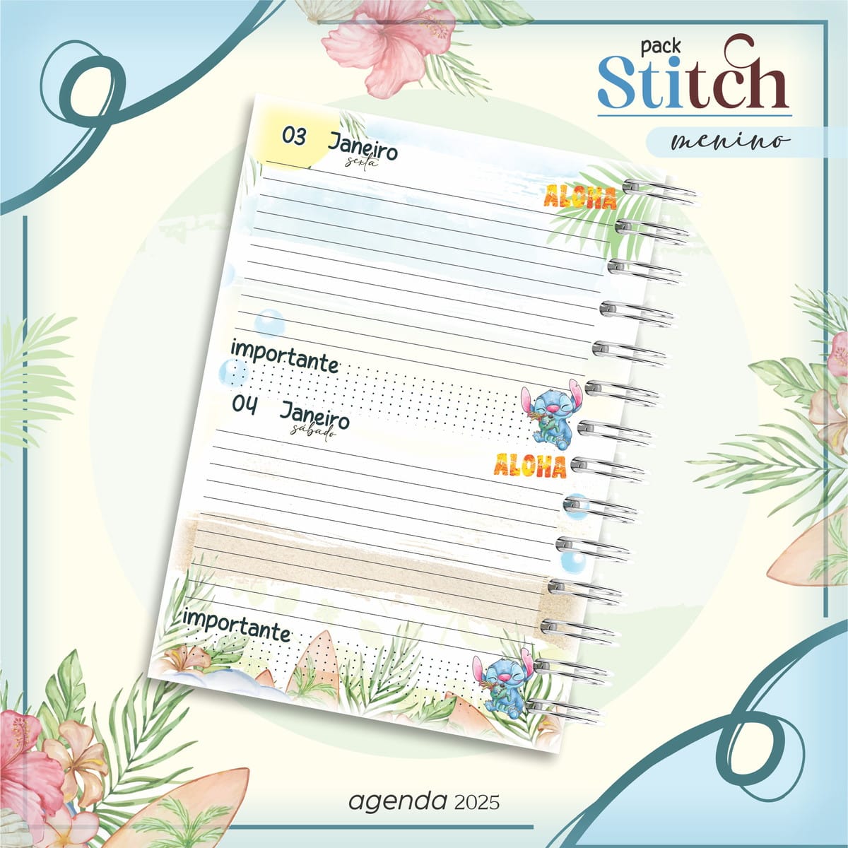 Agenda Escolar Stitch Menino Arquivo Para Encadernação 4 Agenda Escolar Stitch Menino Arquivo Para Encadernação - Imagem 4