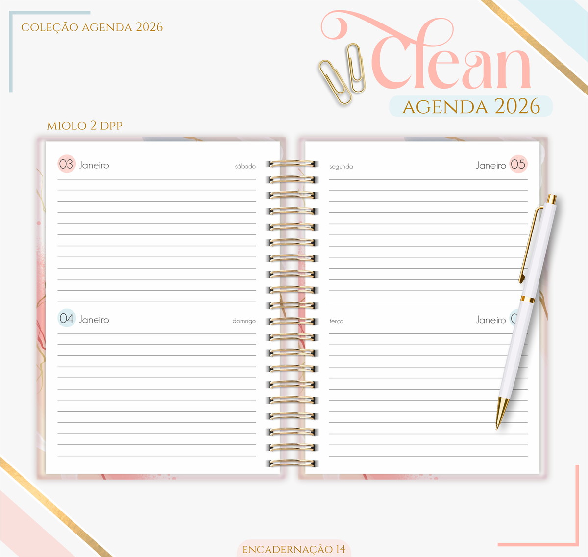 Agenda Feminina 2026 Digital para Imprimir e Encadernar 3 Agenda Feminina 2026 Digital para Imprimir e Encadernar - Imagem 3