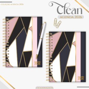 Agenda Feminina Black Gold 2026 Digital para Imprimir 14 agenda feminina black gold 2026 arquivo digital