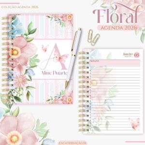 Agenda Feminina Floral Candy 2026 Digital para Imprimir 6 agenda feminina floral candy 2026 arquivo digital