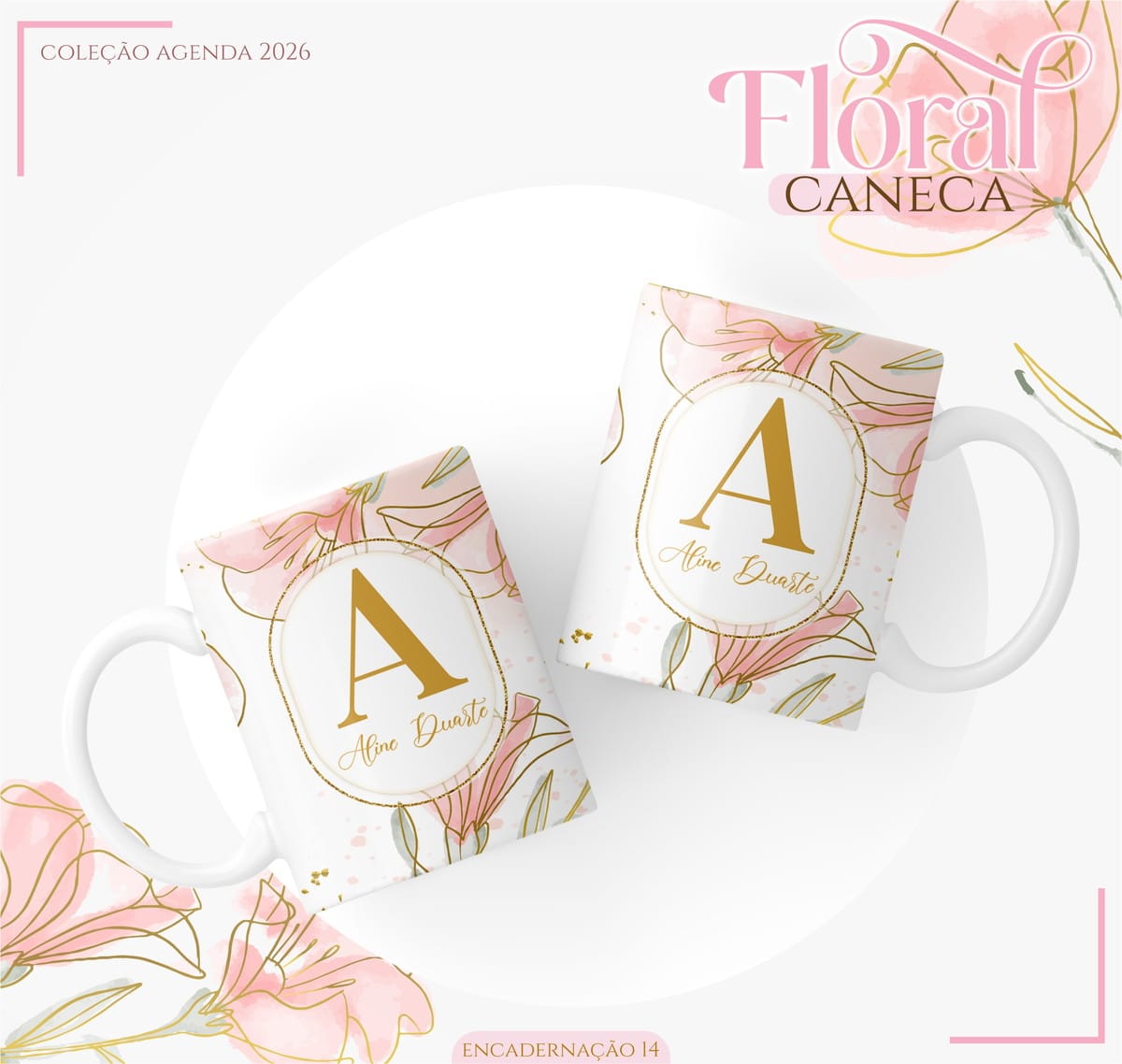 Agenda Feminina Floral 2026 Kit Digital para Personalizar 3 Agenda Feminina Floral 2026 Kit Digital para Personalizar - Imagem 3