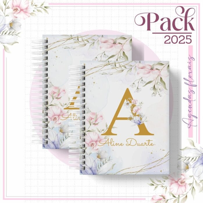 Agenda Feminina Floral Lilás 2025
