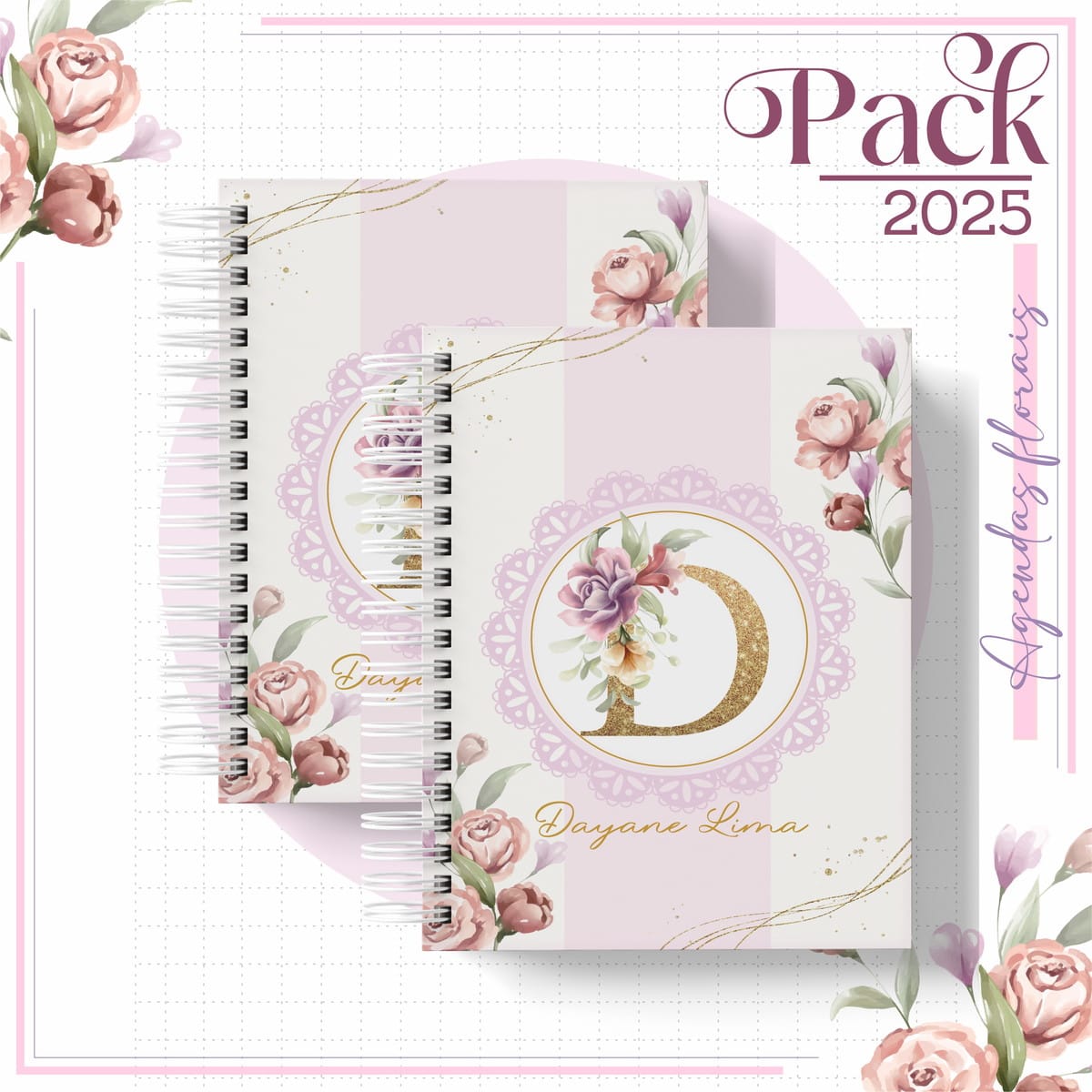 Agenda Floral 2025 para Imprimir e Vender 1 Agenda Floral 2025 para Imprimir e Vender