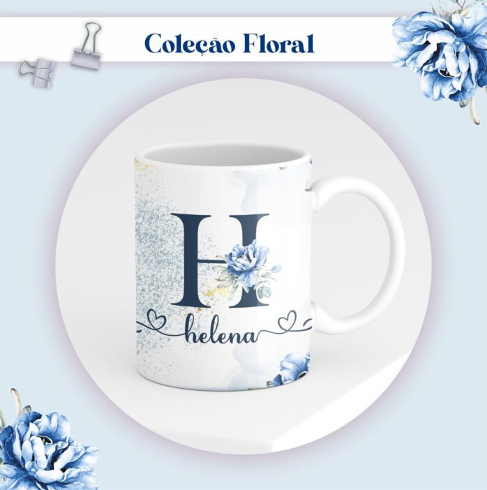 Agenda Floral Azul Datada 2023