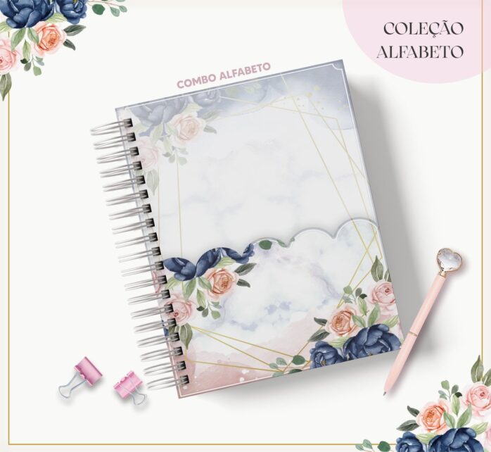 Agenda Floral Azul - Datada 2023