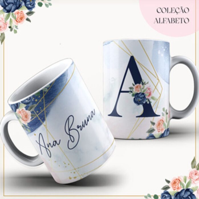 Agenda Floral Azul - Datada 2023