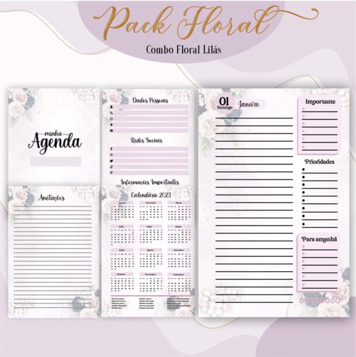 Agenda Floral Lilás 2023