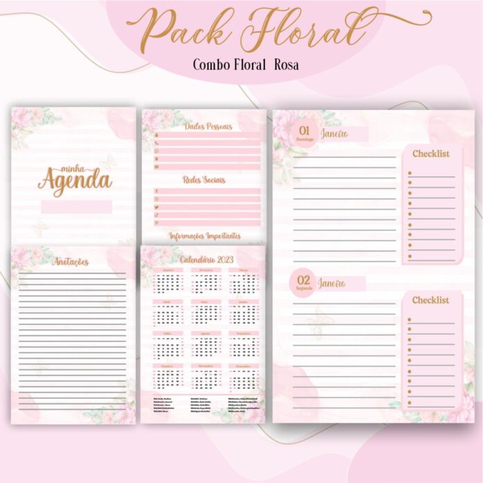 Agenda Floral Rosa 2023