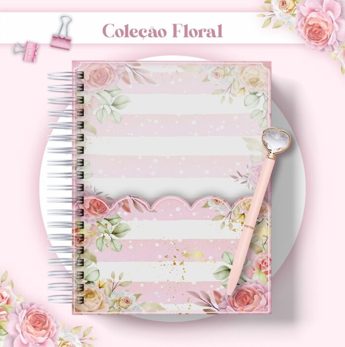 Agenda Floral Rosa Datada 2023