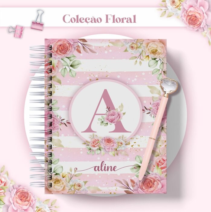 Agenda Floral Rosa Datada 2023