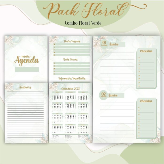 Agenda Floral Verde 2023