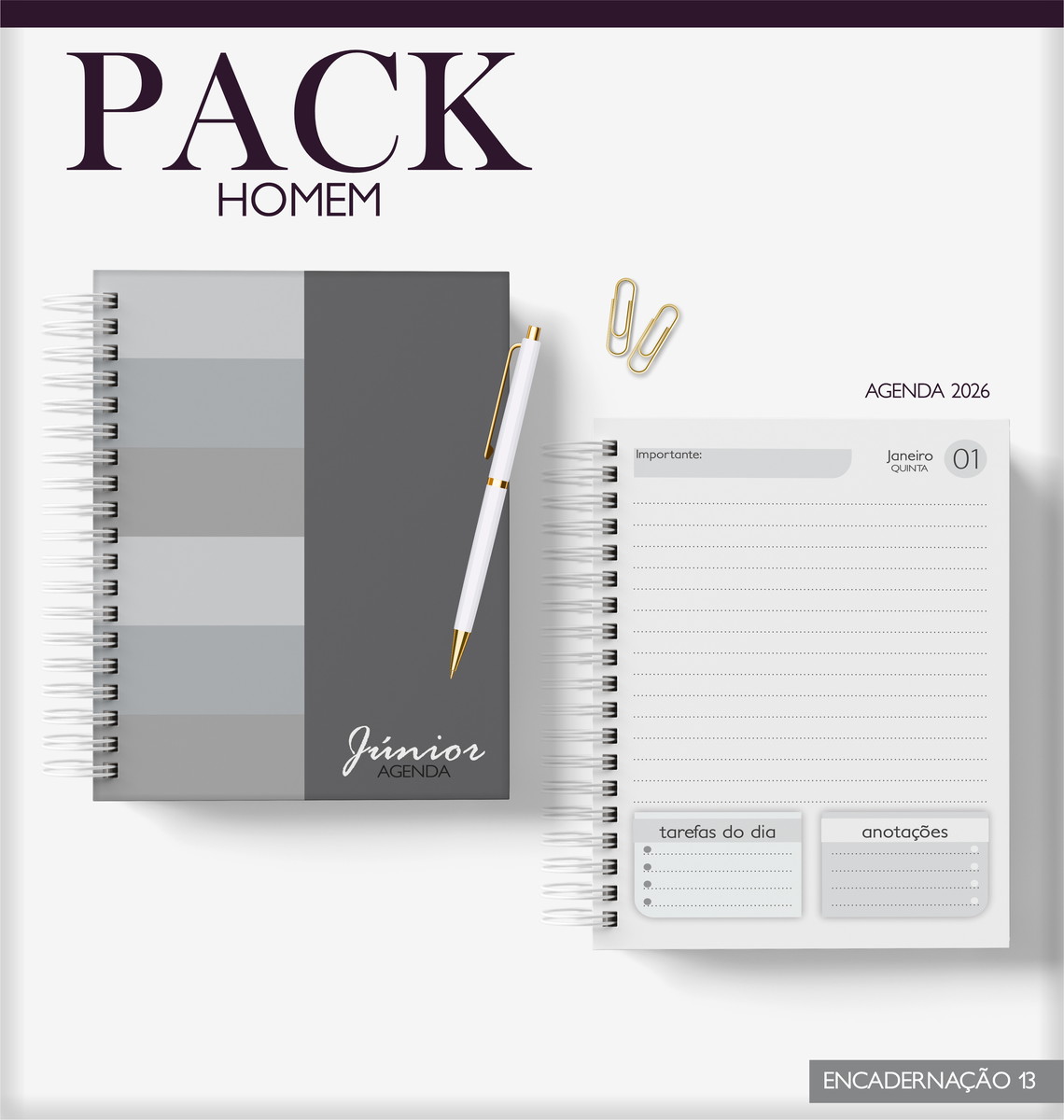 Agenda Masculina 2026 Kit Digital para Sublimação 1 Agenda Masculina 2026 Kit Digital para Sublimação