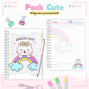 agenda infantil permanente gatinho candy arquivo digital