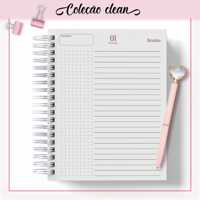 Agenda Mármore Rosa Datada 2023