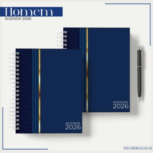 Agenda Masculina Azul 2026 Digital para Personalizar 17 agenda masculina azul 2026 arquivo digital