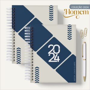 Agenda Masculina Azul e Cinza