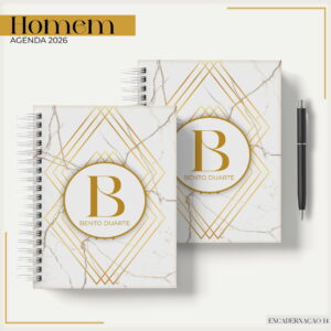 Agenda Masculina 2026 para Personalizar e Revender 12 agenda masculina basic gold 2026 arquivo digital