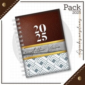 Agenda Masculina Couro Marrom 2025