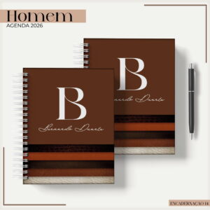 agenda masculina couro marrom 2026 arquivo digital 4