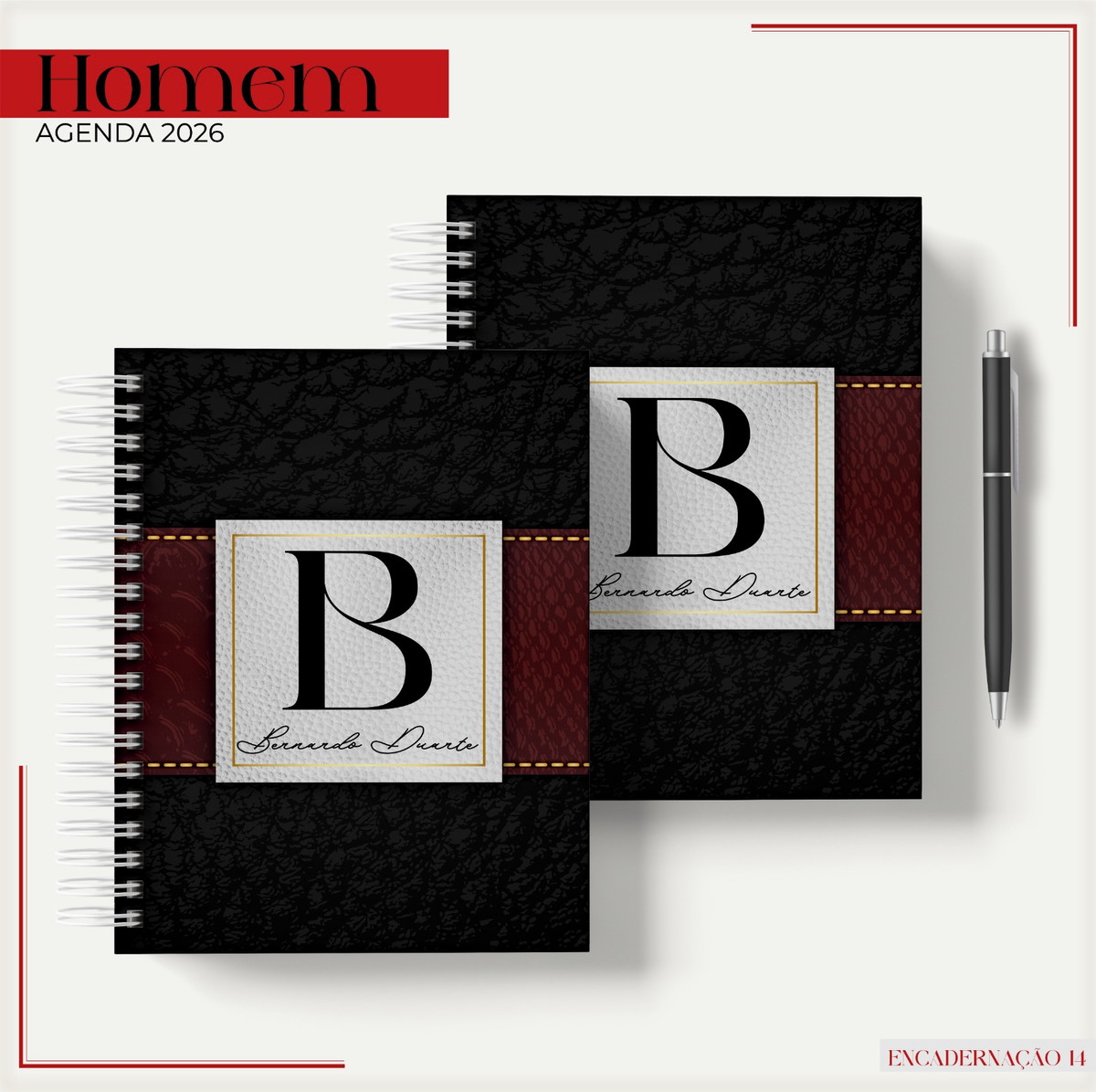 Agenda Masculina Vinho 2026 Kit Digital para Sublimação 1 Agenda Masculina Vinho 2026 Kit Digital para Sublimação