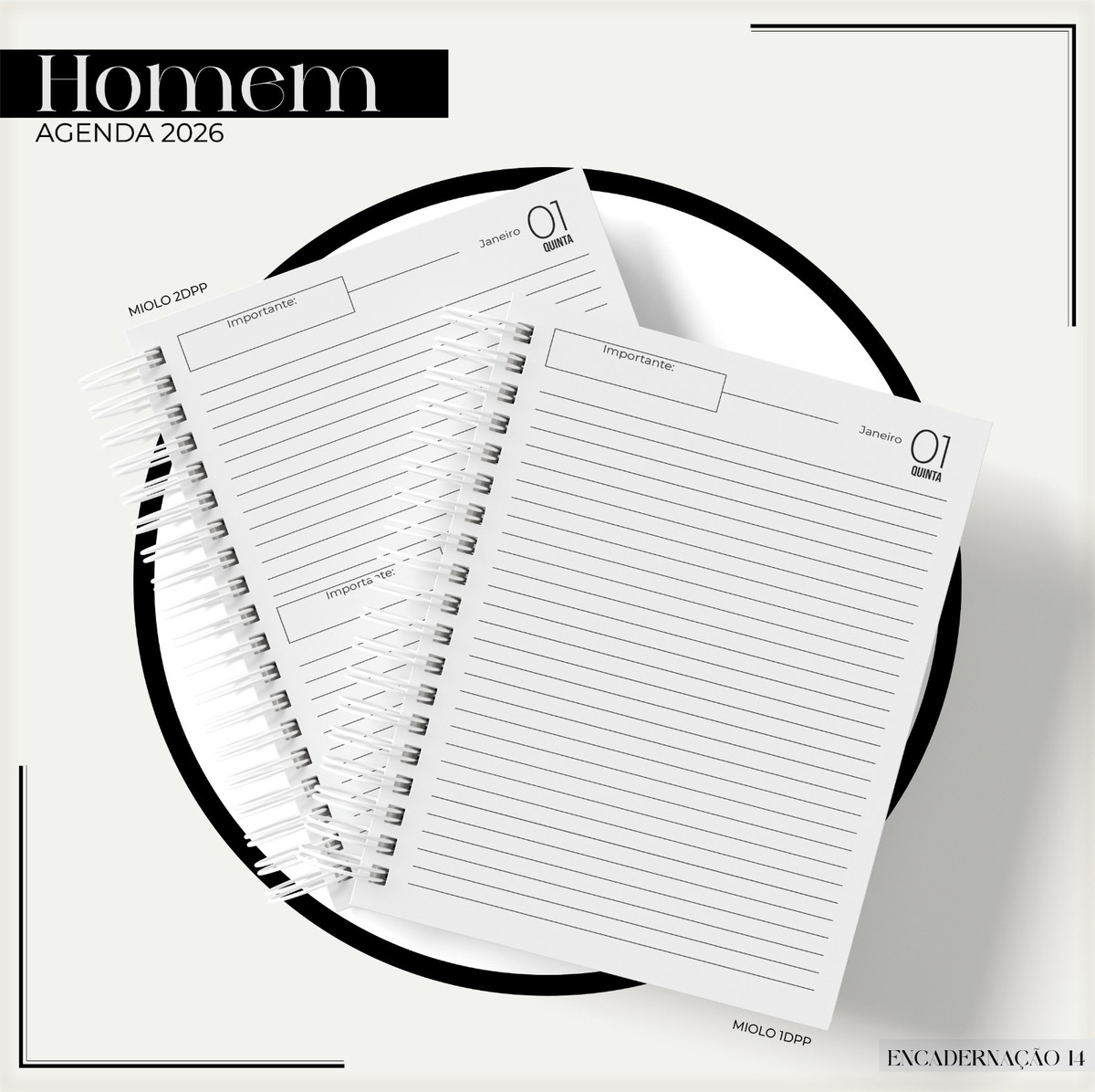 Agenda Masculina 2026 Digital Gold Black Personalizável 2 Agenda Masculina 2026 Digital Gold Black Personalizável - Imagem 2
