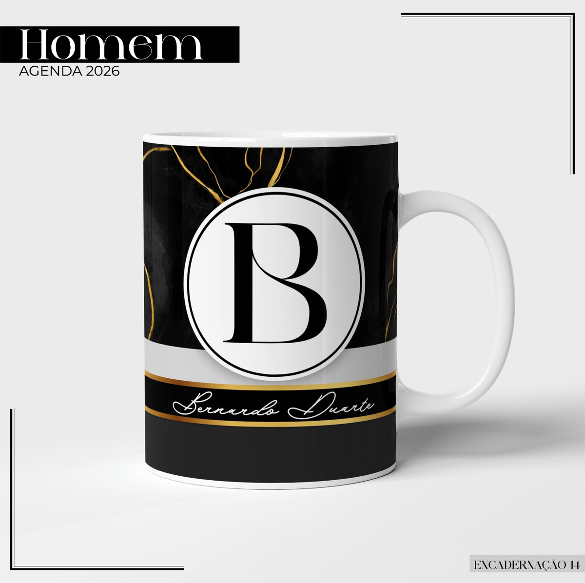 Agenda Masculina 2026 Digital Gold Black Personalizável 3 Agenda Masculina 2026 Digital Gold Black Personalizável - Imagem 3