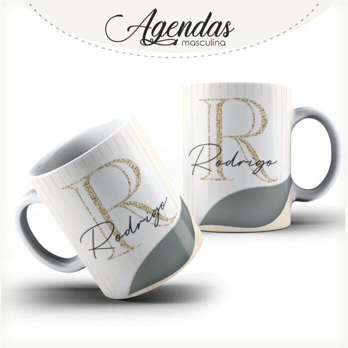 Agenda Masculina Iniciais Dourada