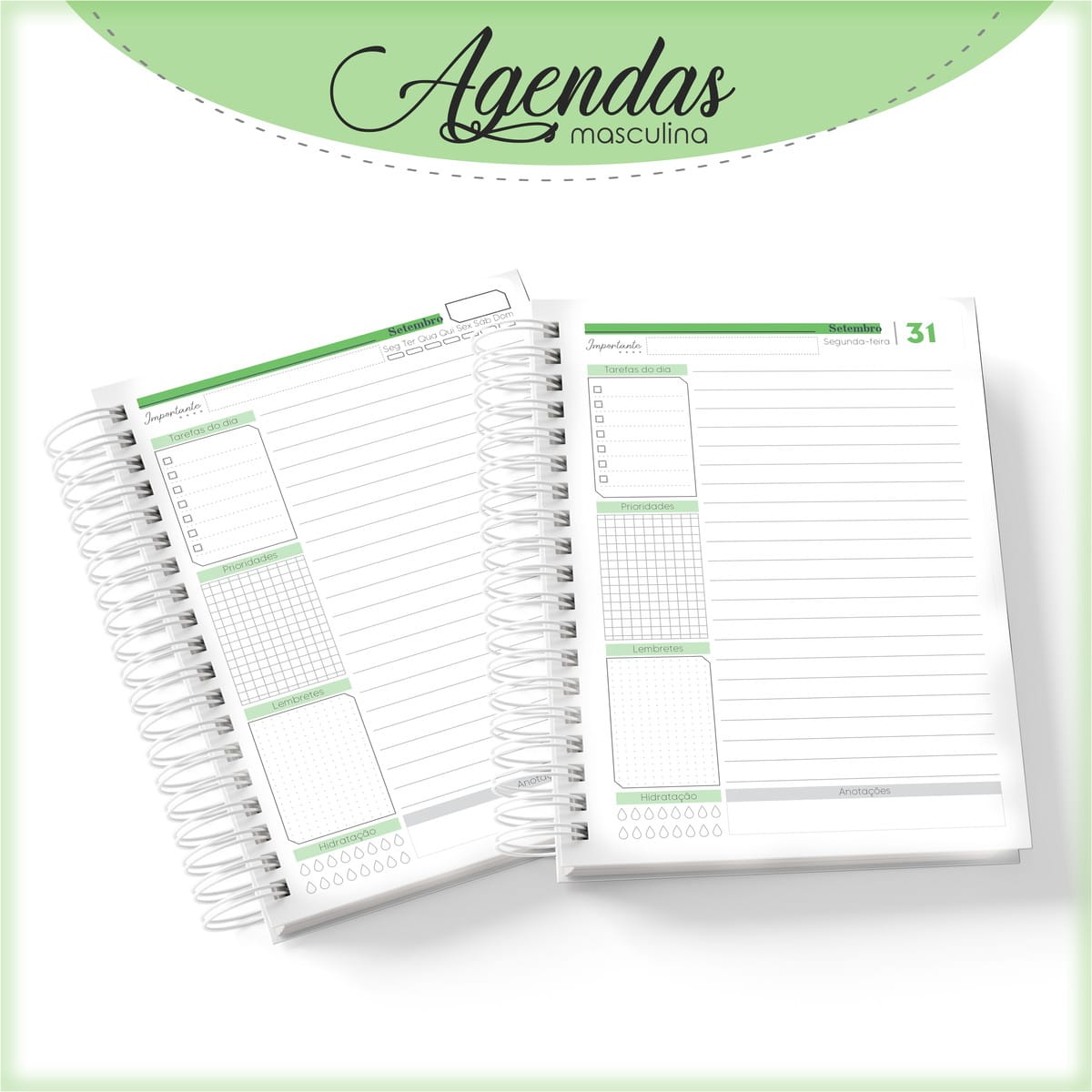 Agenda Masculina Personalizável Digital com Iniciais 2 Agenda Masculina Personalizável Digital com Iniciais - Imagem 2
