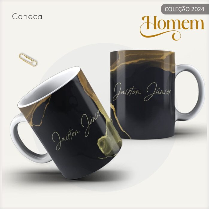 Agenda Masculina Marble Amarelo