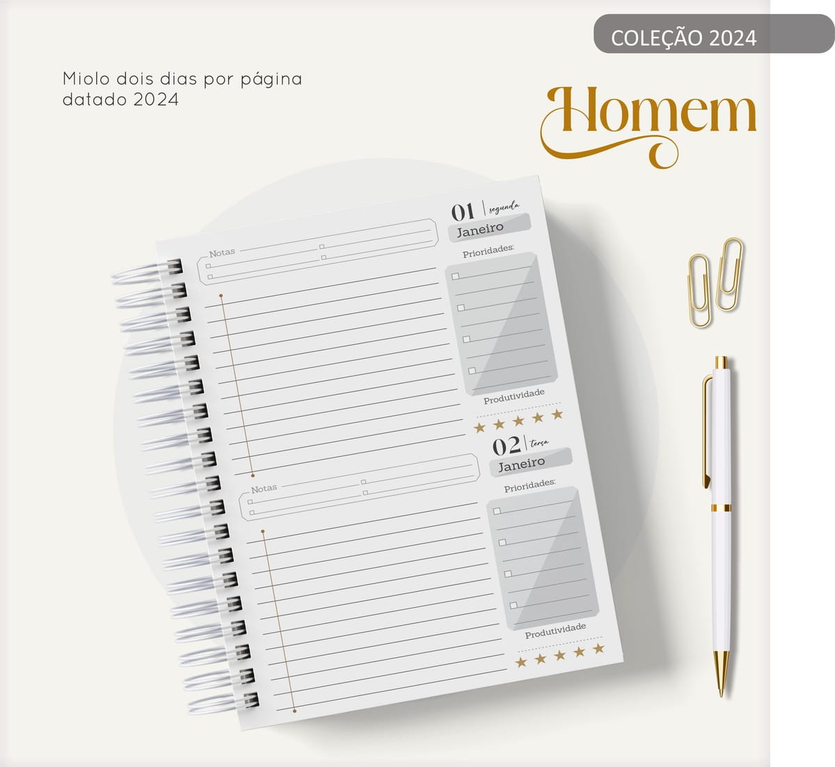 Agenda Masculina Marble Cinza Kit Digital para Revenda 2 Agenda Masculina Marble Cinza Kit Digital para Revenda - Imagem 2