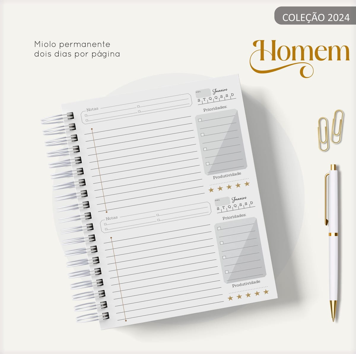Agenda Masculina Marble Cinza Kit Digital para Revenda 3 Agenda Masculina Marble Cinza Kit Digital para Revenda - Imagem 3