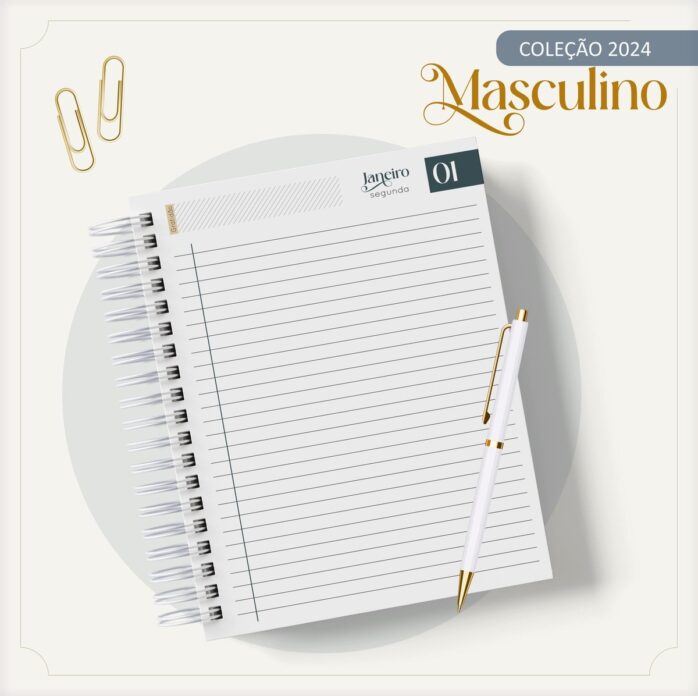 Agenda Masculina Mármore Azul e Listra