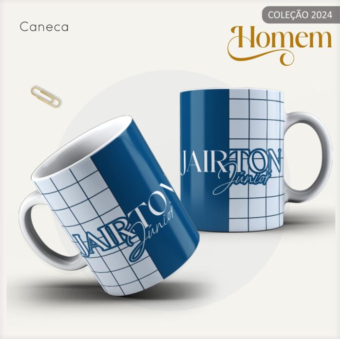 Agenda Masculina Quadrinho Azul e Branco