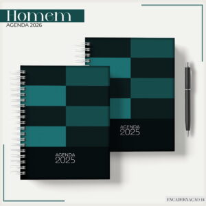Agenda Masculina 2026 Digital para Imprimir e Personalizar 26 agenda masculina verde 2026 arquivo digital
