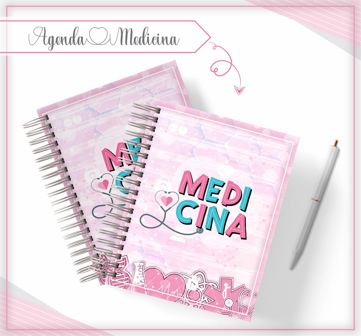 Agenda Medicina Feminina Digital para Imprimir e Personalizar 3 Agenda Medicina Feminina Digital para Imprimir e Personalizar - Imagem 3