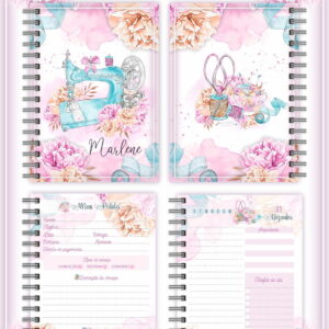 Agenda Permanente Costura Floral Digital para Ateliê 9 agenda permanente costura arquivo digital