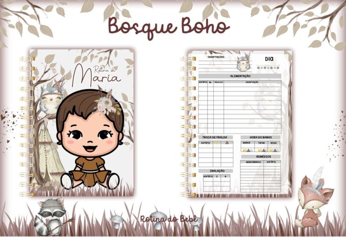 Agenda Rotina do Bebê Bosque Menina