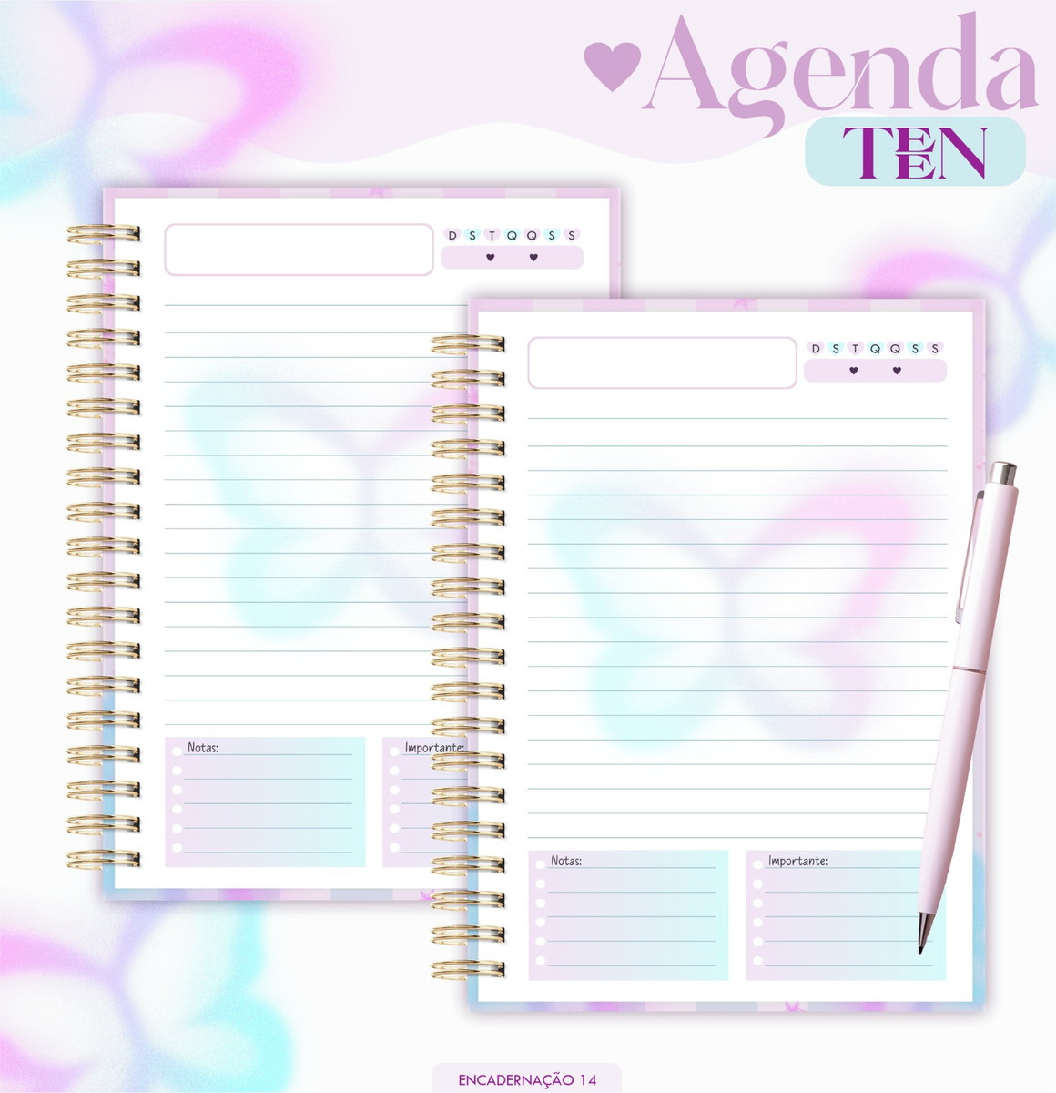 Agenda Teen 2026 Digital para Imprimir Borboletas Neon 2 Agenda Teen 2026 Digital para Imprimir Borboletas Neon - Imagem 2