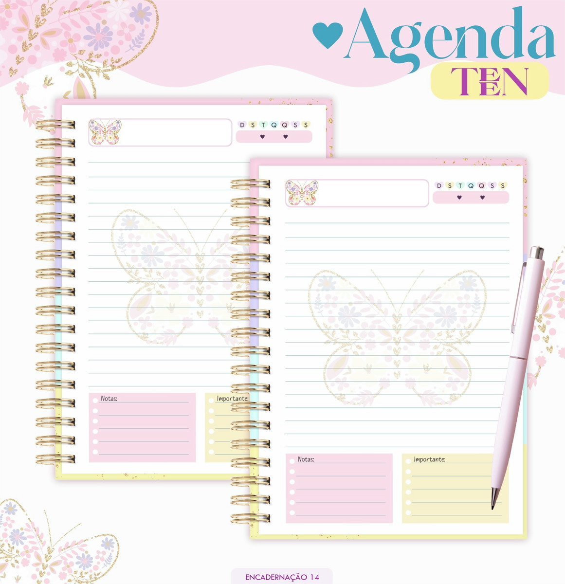 Agenda Teen Borboleta Candy 2026 Digital Personalizável 2 Agenda Teen Borboleta Candy 2026 Digital Personalizável - Imagem 2
