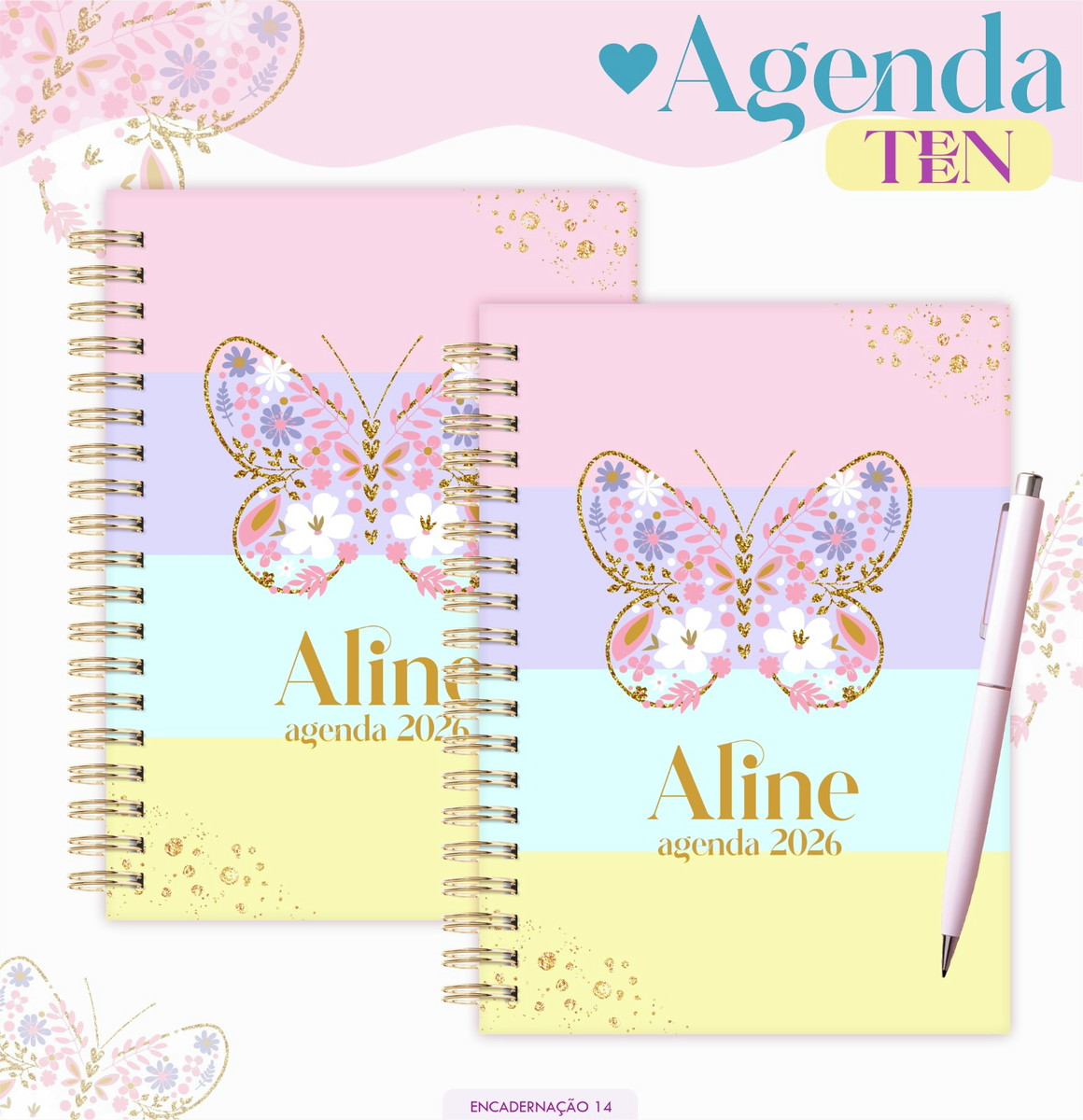 Agenda Teen Borboleta Candy 2026 Digital Personalizável 1 Agenda Teen Borboleta Candy 2026 Digital Personalizável