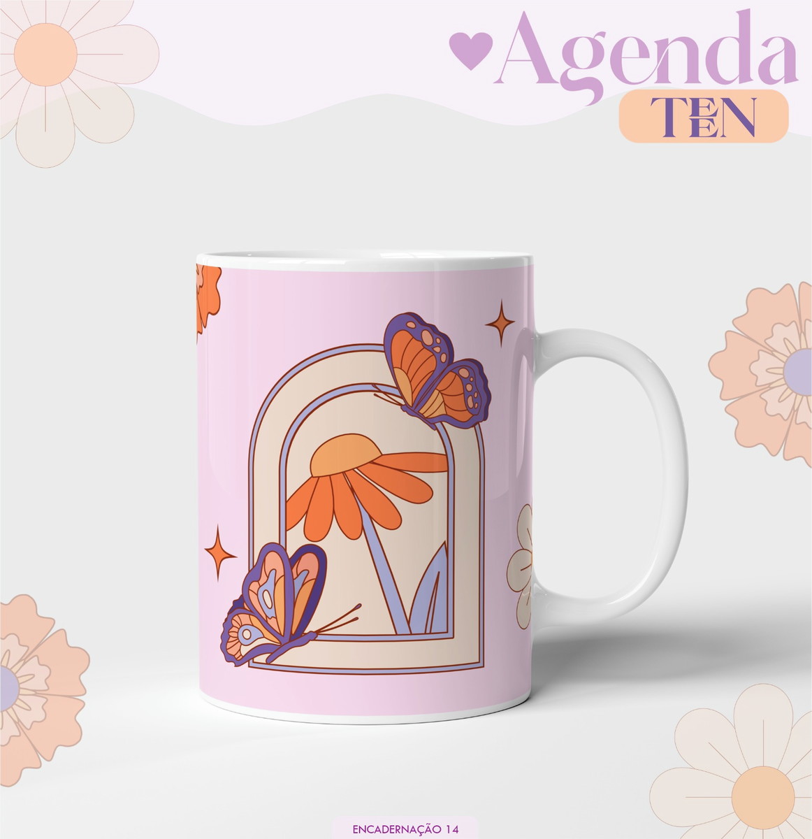 Agenda 2026 Borboleta Laranja e Rosa Kit Digital 3 Agenda 2026 Borboleta Laranja e Rosa Kit Digital - Imagem 3