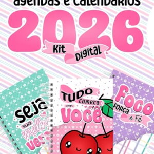 Kit Agenda e Calendário 2026 para Imprimir 10 agendas e calendarios 2026 arquivo digital