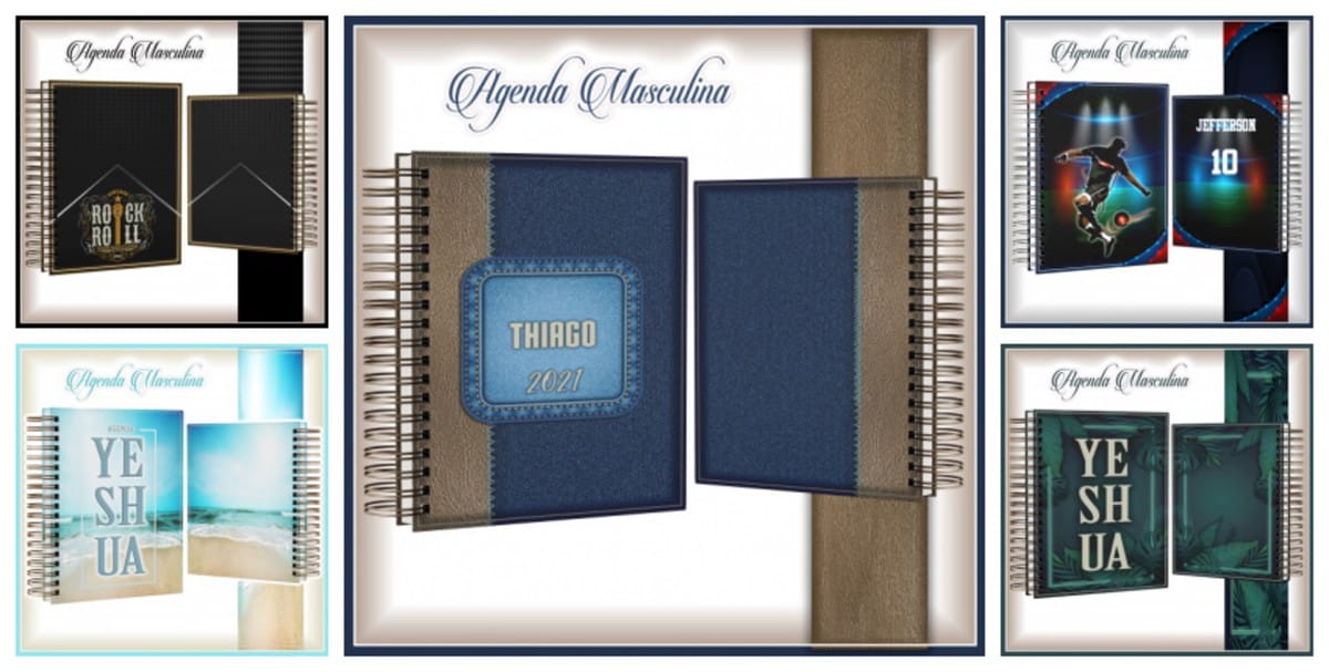 Agendas Masculinas Personalizadas em Arquivo Digital 1 Agendas Masculinas Personalizadas em Arquivo Digital