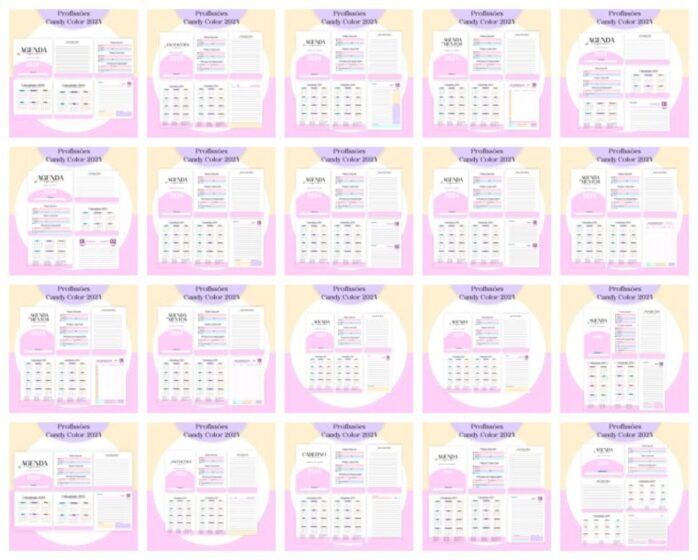 Agendas Profissões Femininas Candy Color