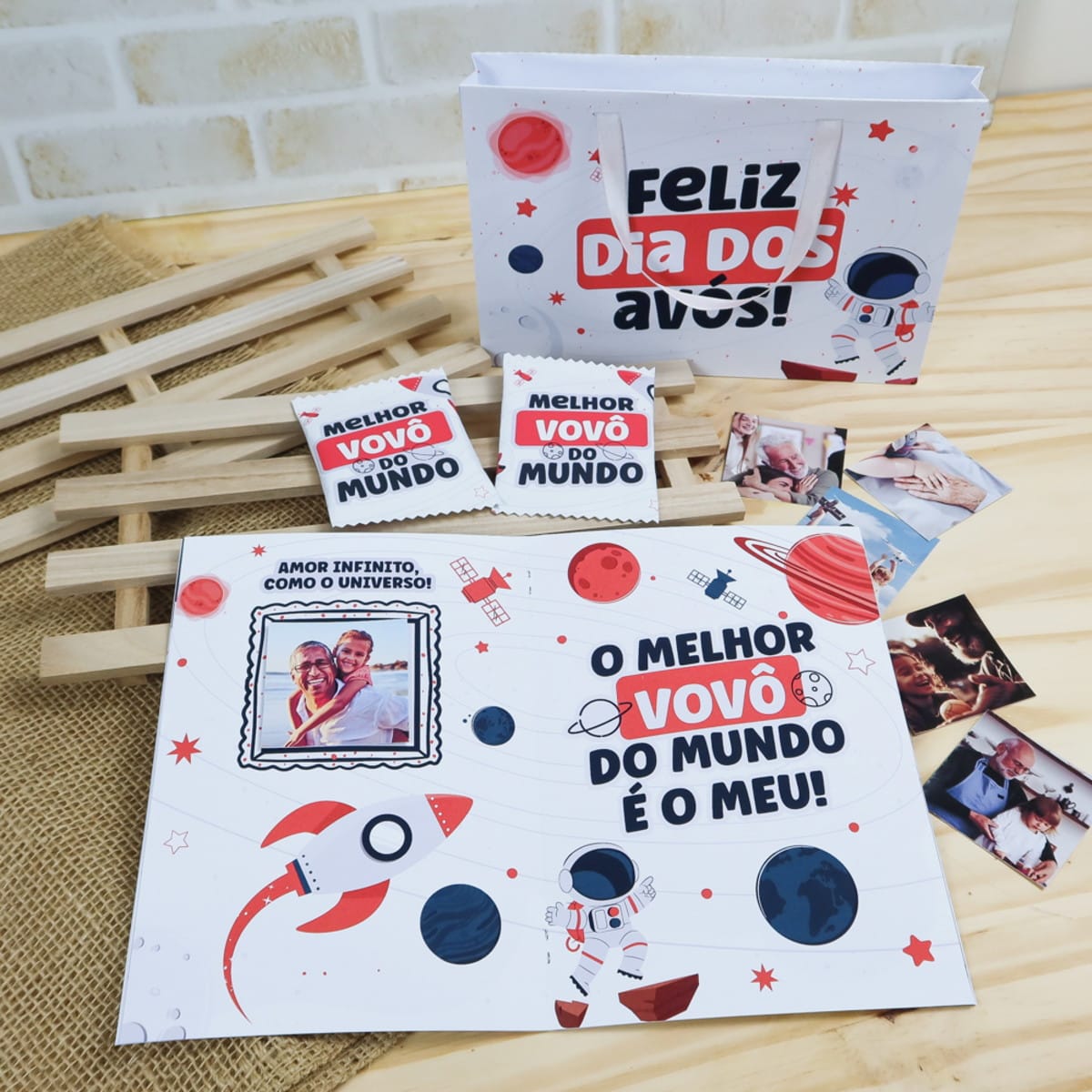 Álbum de Figurinhas Vovô Espacial para Dia dos Avós 4 Álbum de Figurinhas Vovô Espacial para Dia dos Avós