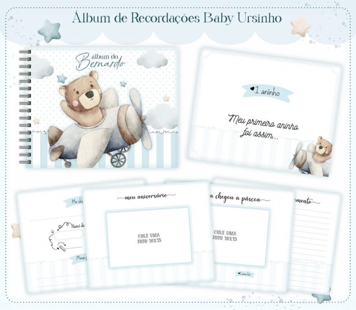 Álbum do Bebê Baby Urso Menino