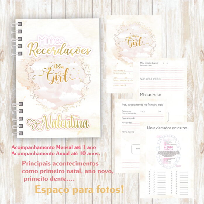 Álbum do Bebê Menina - Rosa Chá